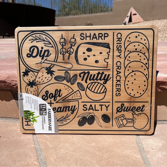 FARBERWARE NWT Bamboo Cutting Board 11x14 Eco-Friendly Material Reversible - Picture 2 of 5